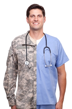 Enfermero militar y enfermero de hospital