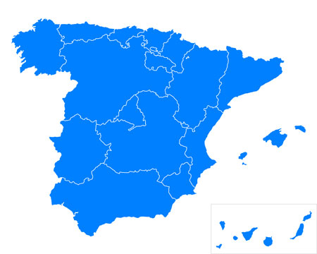 Mapa de España por comunidades autónomas